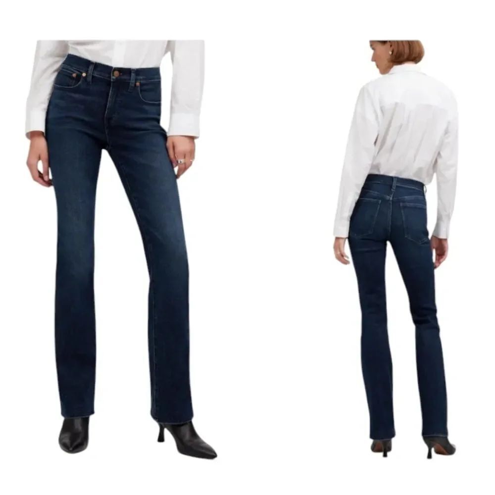 NWT Madewell Tall Kick Out Full-Length Jeans Dark Blue Size 24T